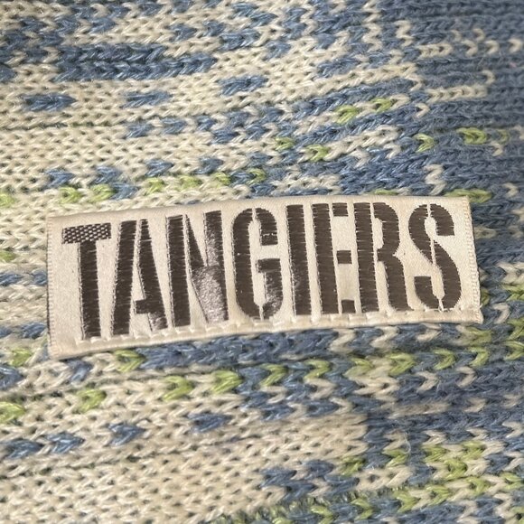 Rare Vintage Tangiers 3-D Knit Wool Rainbow Oversized Slouchy Sweater 80s 90s - Picture 7 of 8